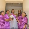 Magenta silk robe for bridesmaids